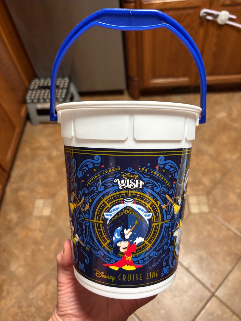 Disney Wish Cruise Line Collectible Bucket - Blue, White